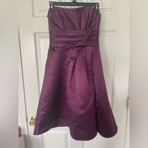 Bill Levkoff Wine Strapless Bridesmaid Dress